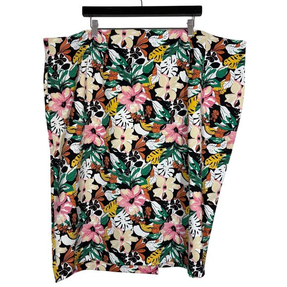Lane Bryant Floral Print Stretch Skirt Knee Length Tropical Career Casual - 26 - Picture 1 of 4